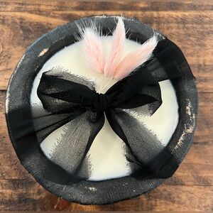 Black Round Rustic Bread Bowl 2 Wick Candle